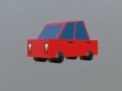 Low-Poly Car on wall Free low-poly 3D model