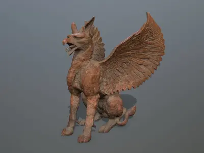 Statue Creature Low-poly 3D model