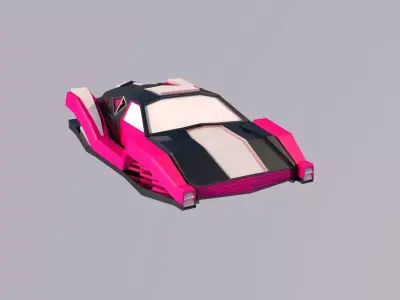 Cyber Car Low-poly 3D model