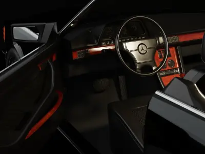 Mercedes 560 Sec  Low-poly 3D model