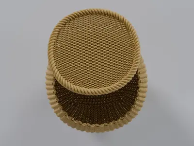 Wicker Basket Low-poly 3D model 3D model