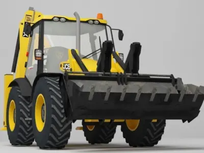 Tractopelle JCB  Low-poly 3D model