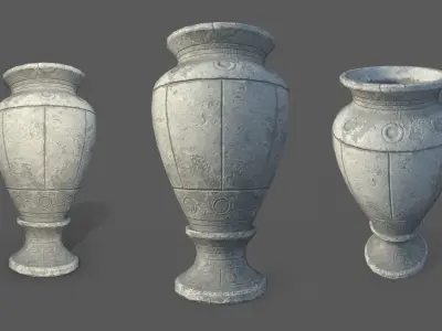 Low Poly Roman Vase decoration Low-poly 3D model