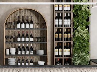 Reception Desk for Restaurant and Caffe with bar wine 10 3D model