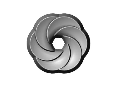 6 pedals rosette flower cake cupcake onlay relief 3D print model