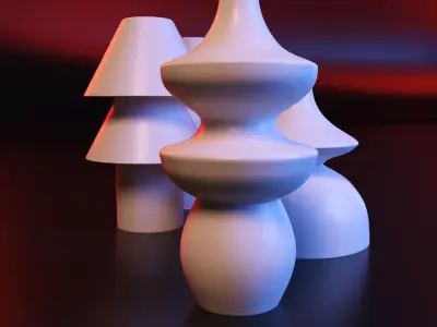 Vase geometric set 3D print model