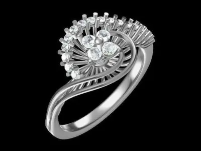 Bridal Diamond Engagement Ring For Women 3D Model Free 3D print model