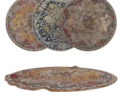 Round Rug Set 286 3D model