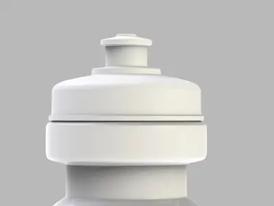 Red Sports Water Bottle With Black Plastic Cap Free 3D model