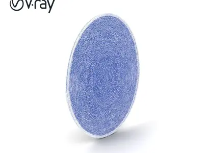 Oval Bathroom Mirror Frameless Design model pack Low-poly 3D model