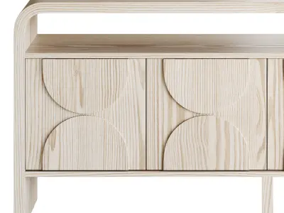 Wood Sideboard Buffet Japandi 3D model