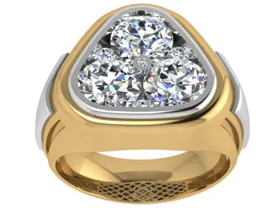 Round Diamond Triangular Ring 4465 3D print model
