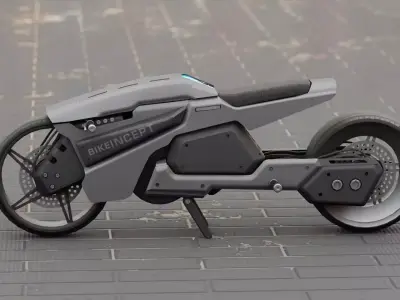 CONCEPT MOTORBIKE C-500 rigged 3D model