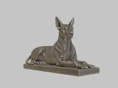 3D Model of a Noble Guardian Dog Statue Low-poly 3D model