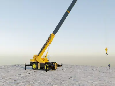 Mobile Crane Truck - High-Quality Construction Crane Low-poly 3D model
