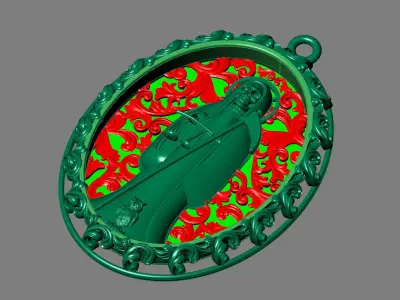  santa muerte holy death small size pendant 3D STL 3DM skull 3D print model