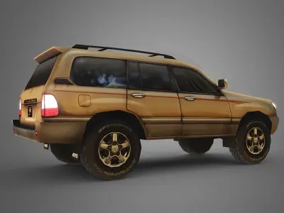 Low Poly 100 Series Landcruiser Low-poly 3D model