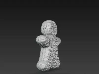 3D Gingerbread Man Model Merry Christmas Scene 3D print model