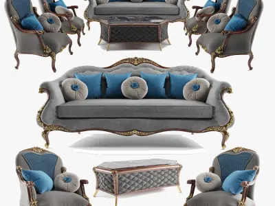 Classic Living Room 1 3D model