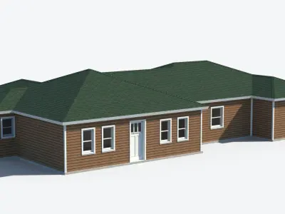 House 2 with roof Free low-poly 3D model