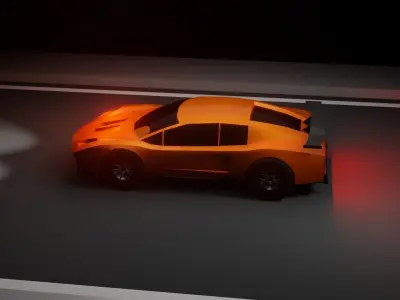 Sports Car - Lowpoly Low-poly 3D model