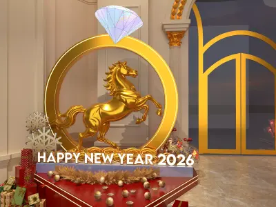 DECOR MARY CHRISTMAS AND NEW YEAR 3D model