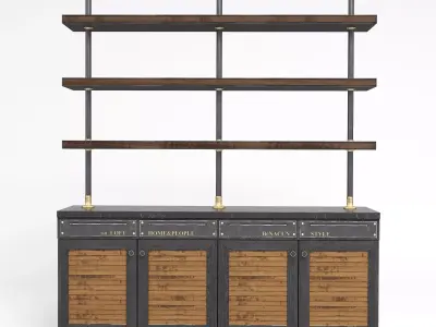 Home n People Loft interior Cabinet and Shelf 3D model