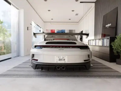 Automotive Studio Home Scene 3D Blender File Textured 3D model