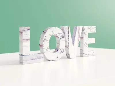 White-Purple-Pink Caston 4 Piece Letter Blocks Set Free 3D model