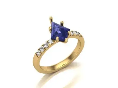 Classic Elegance The Kite-Cut Tanzanite and Diamond Ring 3D print model