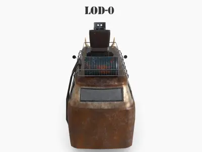 Post Apocalyptic VW Van Low-poly War Car Game Asset Low-poly 3D model