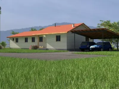 Real scale 3D 2B house 1 floor  3D model