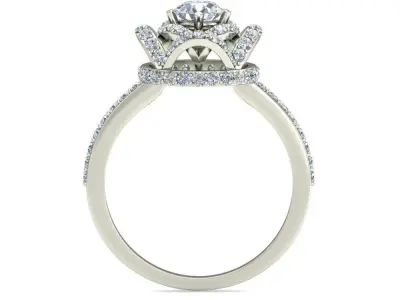 white gold engagement ring Free 3D print model