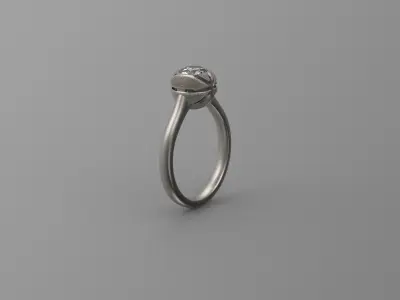 Basketball Solitaire Ring 3D print model