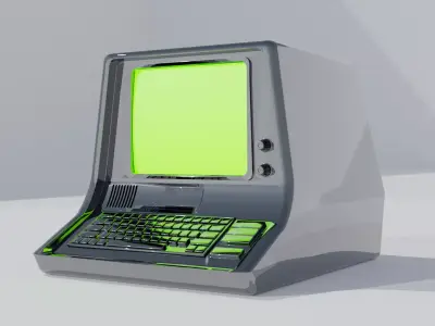 Retro Post-Apocalyptic Terminal - Game-Ready 3D Model - Fallout Free low-poly 3D model