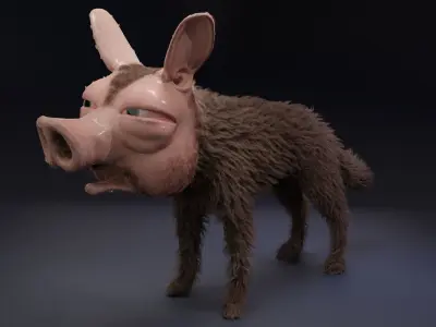 piggy dog 3D model