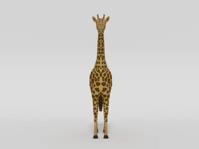 Low Poly Cartoon Giraffe Low-poly 3D model