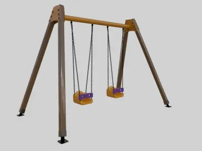 Playground Double Swing - 01 3D model