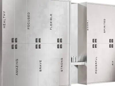 Gym Lockers Set With Smart Lock 3D model