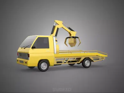CAR PICK UP TRUCK WOOD LOG TREE LOADER GRAB CRANE LIFTER GRABBER 3D model