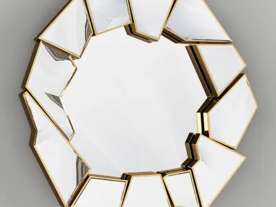 CRACKLE ROUND MIRROR Low-poly 3D model