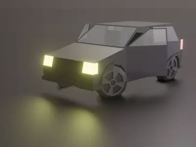 Hatchback car stylized Free low-poly 3D model