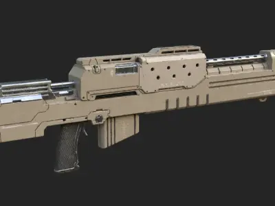 Gun Rifle Sci Fi ready for Games Low-poly 3D model