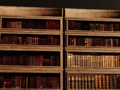 OLD Closet for books Low-poly 3D model