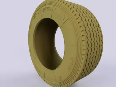 3D Truck Tire Model - High Poly 3D print model
