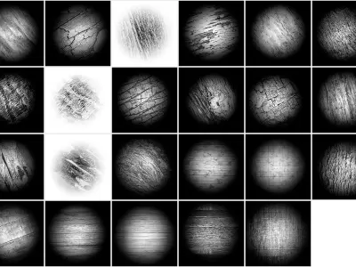 30 Wood Brush-Alpha-Blender and Zbrush Brush-Alpha Brushes-Vol 6 3D model