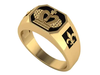 Crown Ring Size 54 3D print model