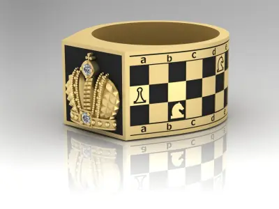 ring with Chess 3D print model