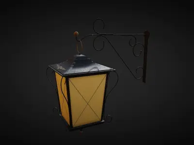 Medieval Street Lamp 01 Low-poly 3D model