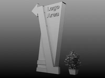 direction sign for event Booth Exhibition Stand a376b 3D model